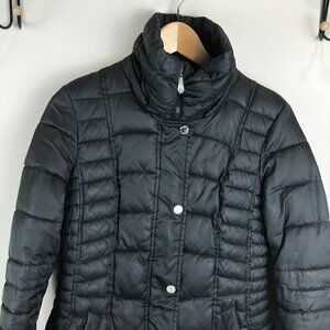 Betsey Johnson knee length black puffer coat Size S